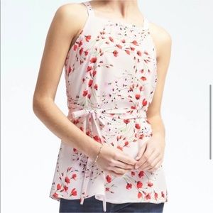 Banana Reublic Belted Floral Sleeveless Tee